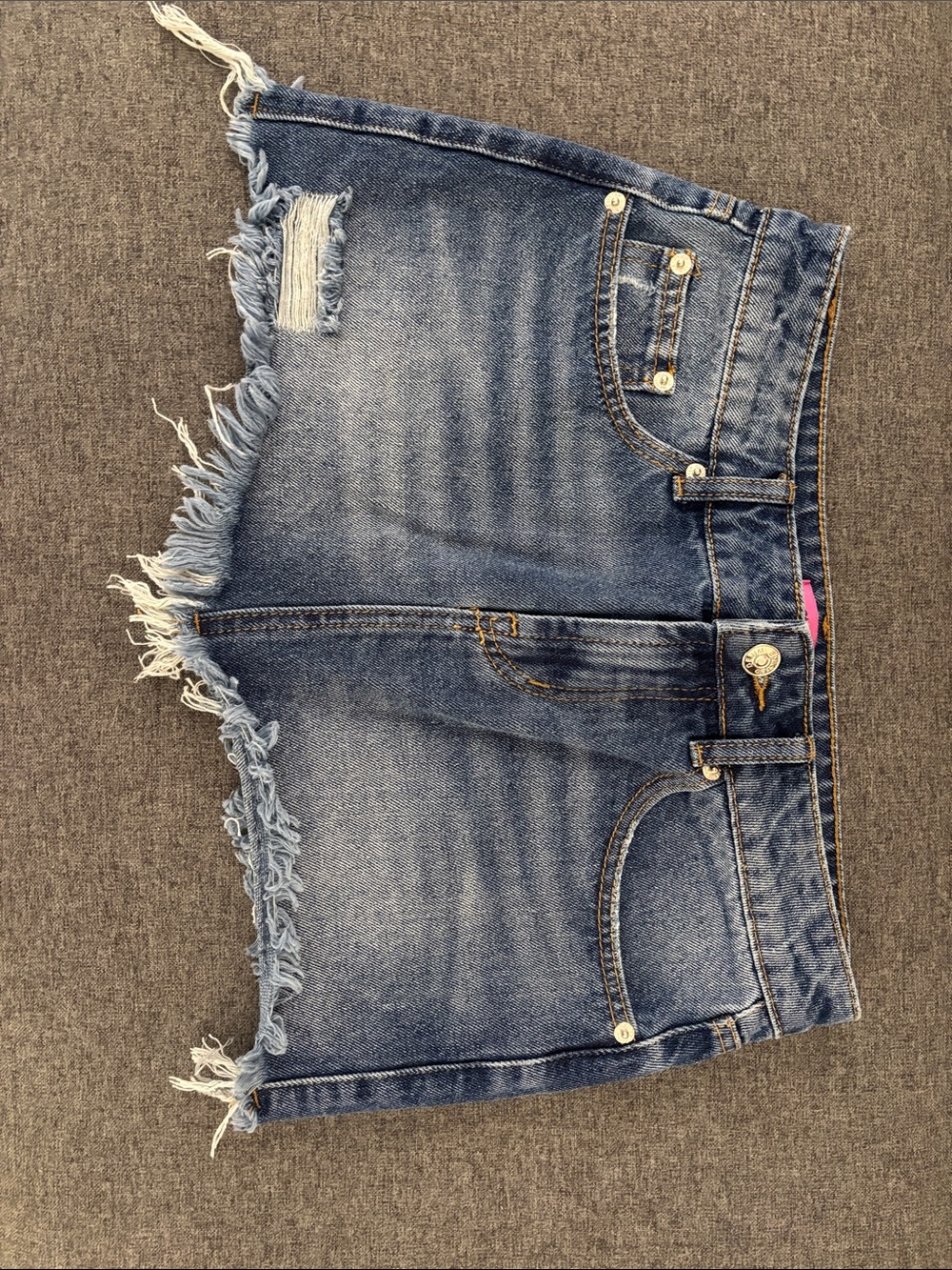 Distressed Denim Skirt
